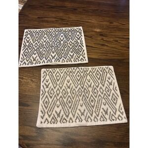 Pottery Barn Pillow Covers~Silver Hand Beaded/Ivory~Cotton/Linen~Lumbar~Set of 2
